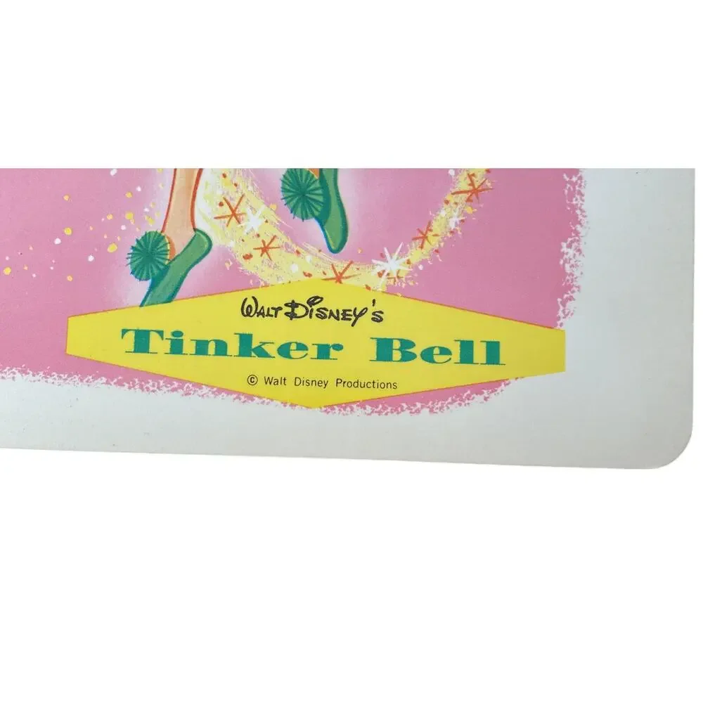 Vintage 1960s Walt Disney Laminated Placemats Tinker Bell Sword Stone Set 6
